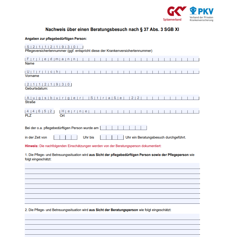 Beratungsbesuch SGB XI