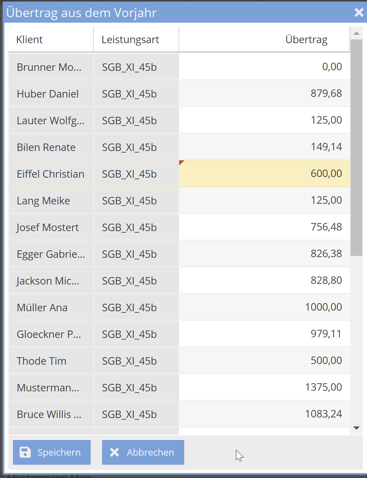 Abrechnungskonto Übertrag Vorjahr