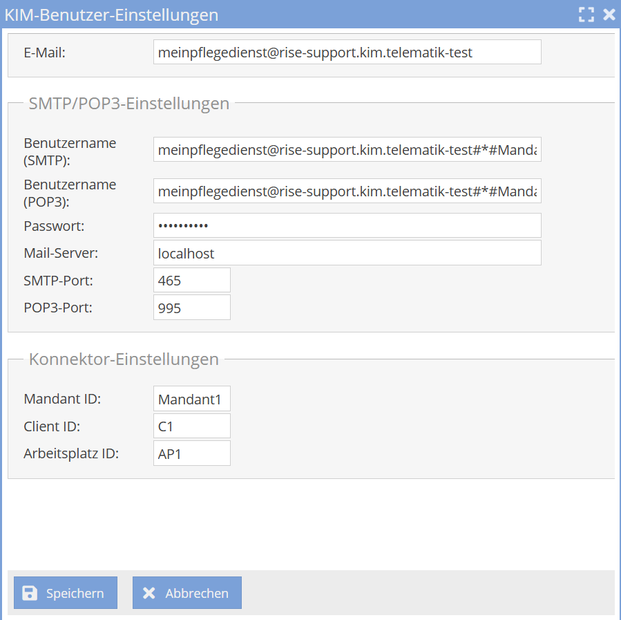 KIM-Mail Einstellungen