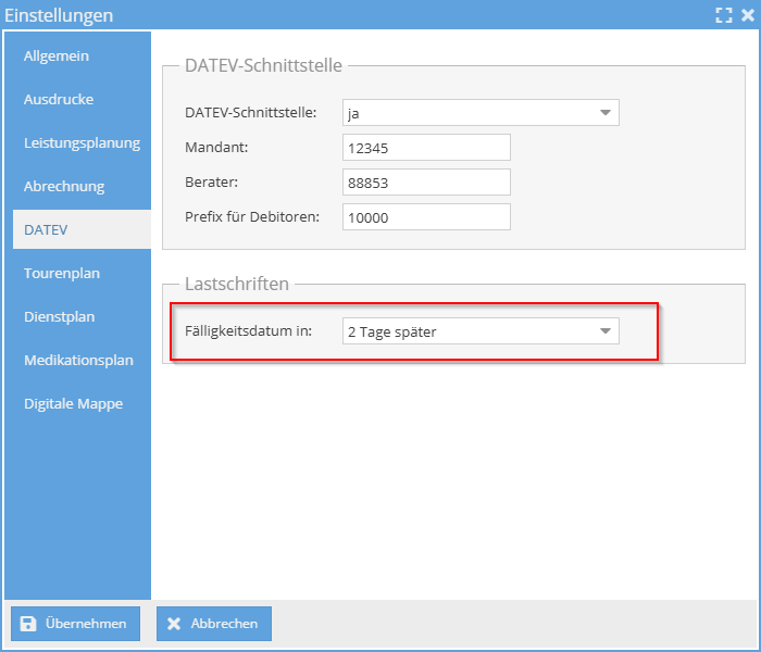 Fälligkeitsdatum bei Lastschriften