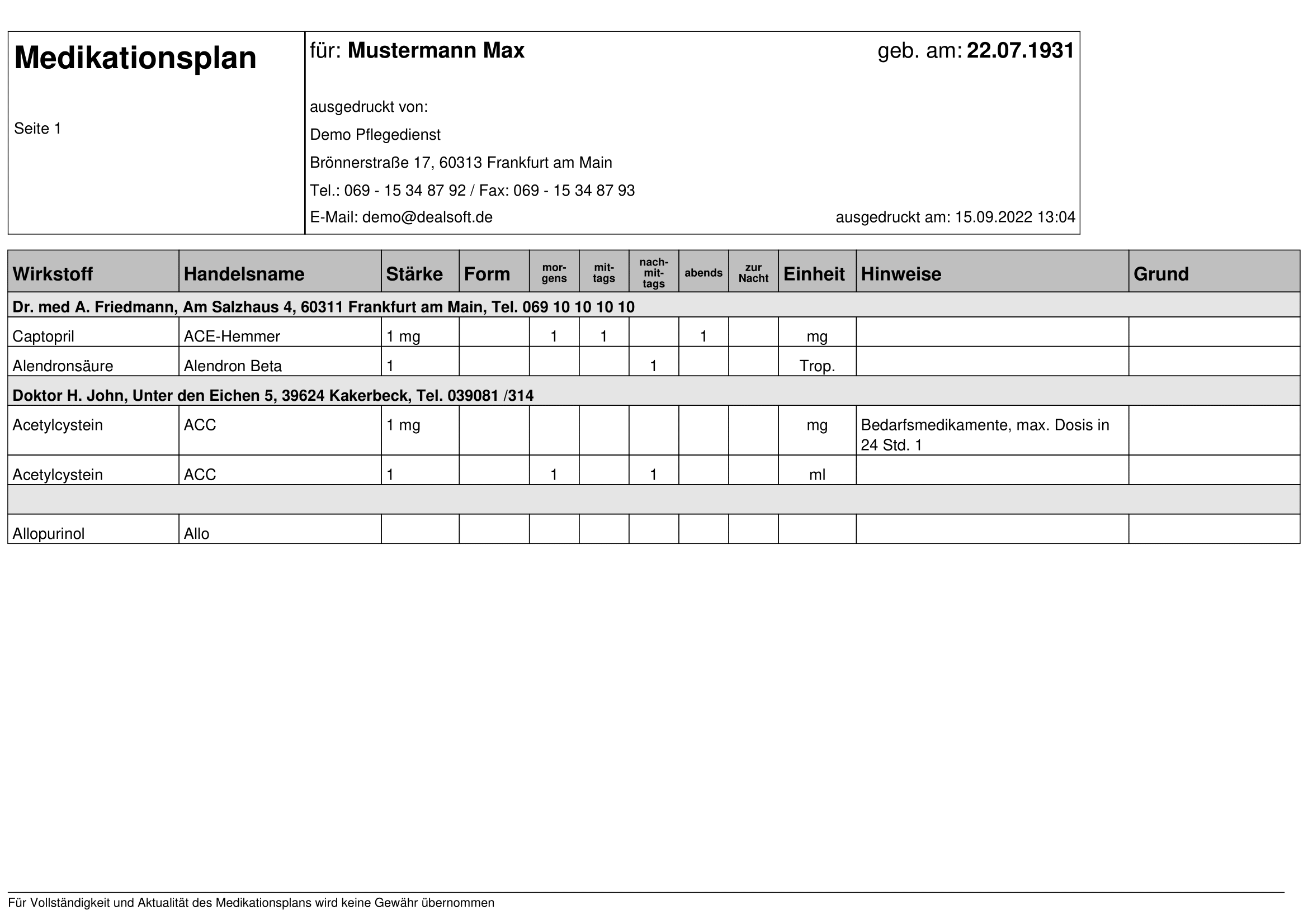 Medikationsplan