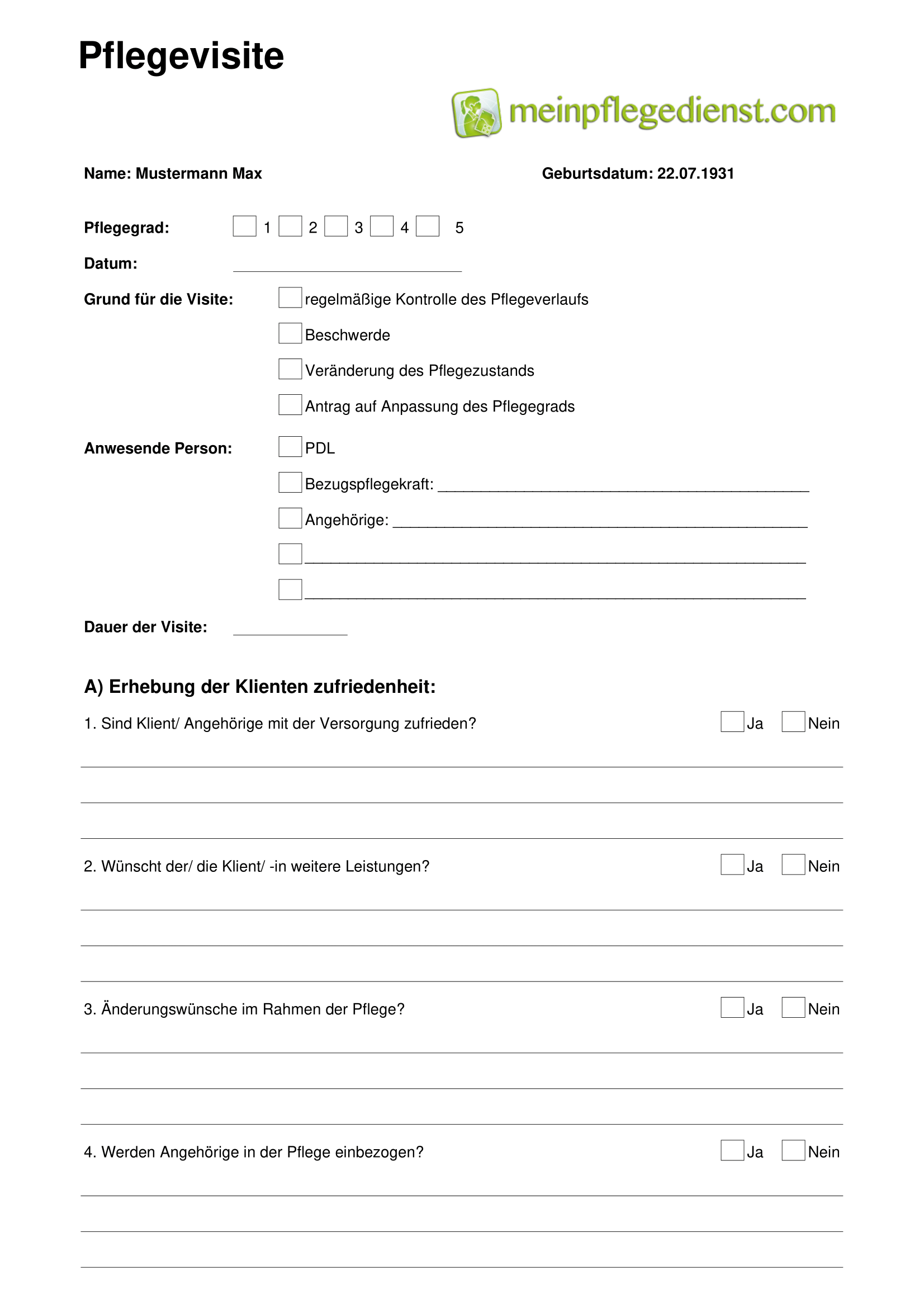 Pflegevisite (SIS)