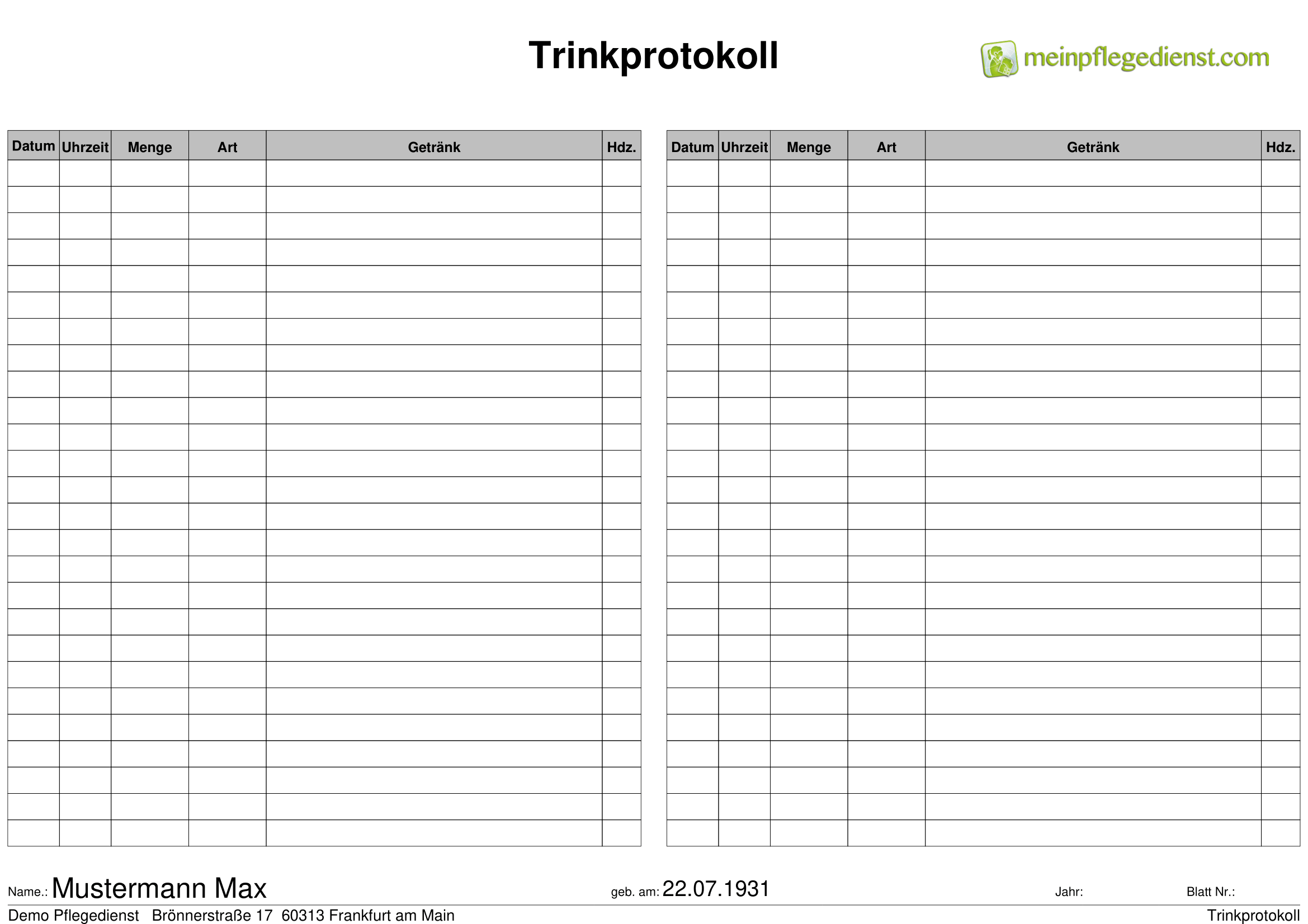 Trinkprotokoll