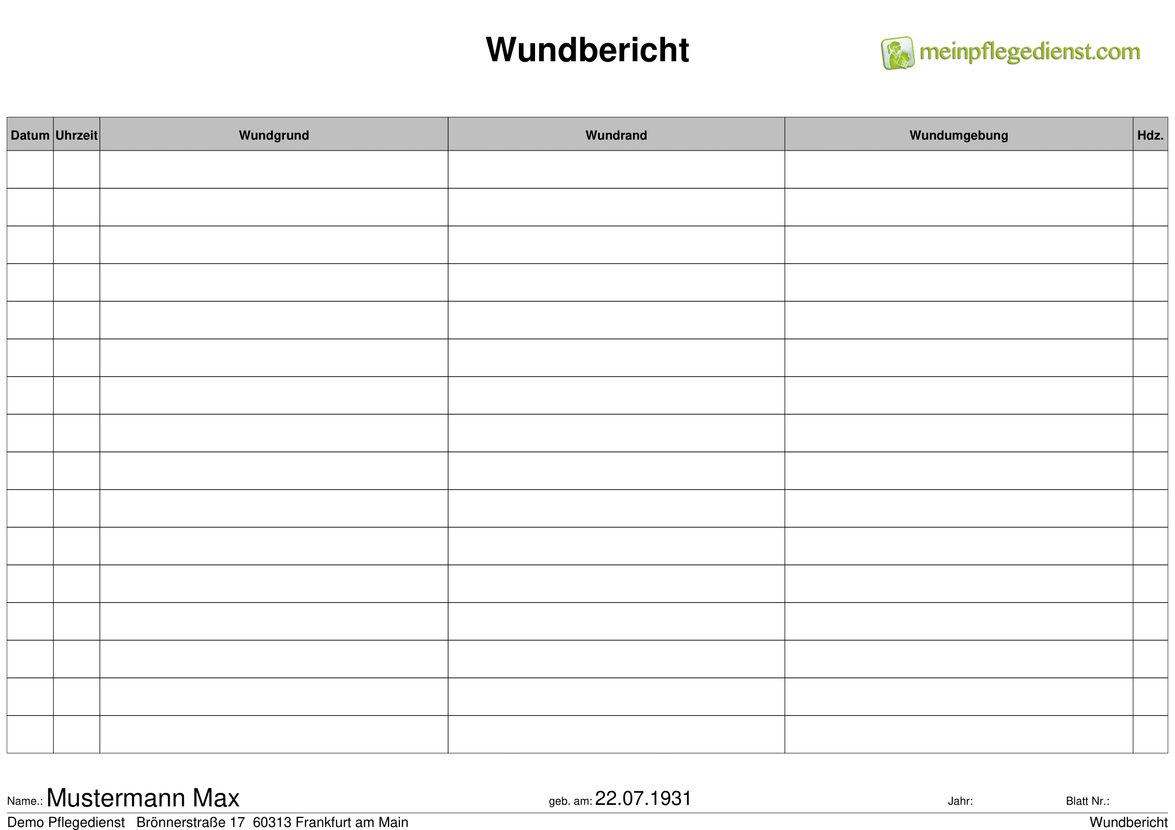 Wundbericht