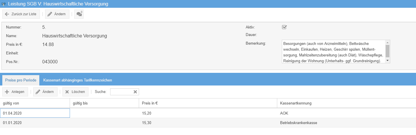 Preis pro Periode