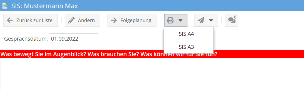 SIS Ausdruck Arten