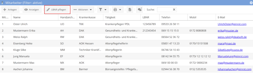 LBNR Mitarbeiter