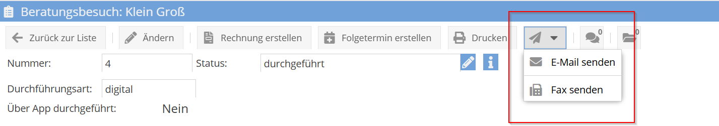Beratungsbesuch senden