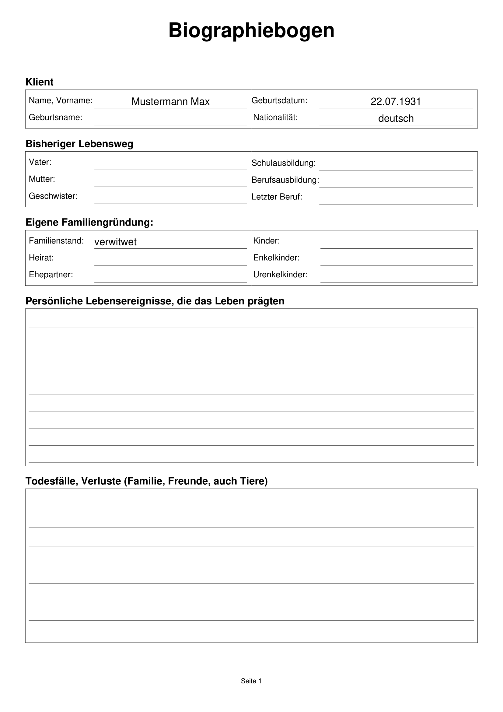 Biographiebogen