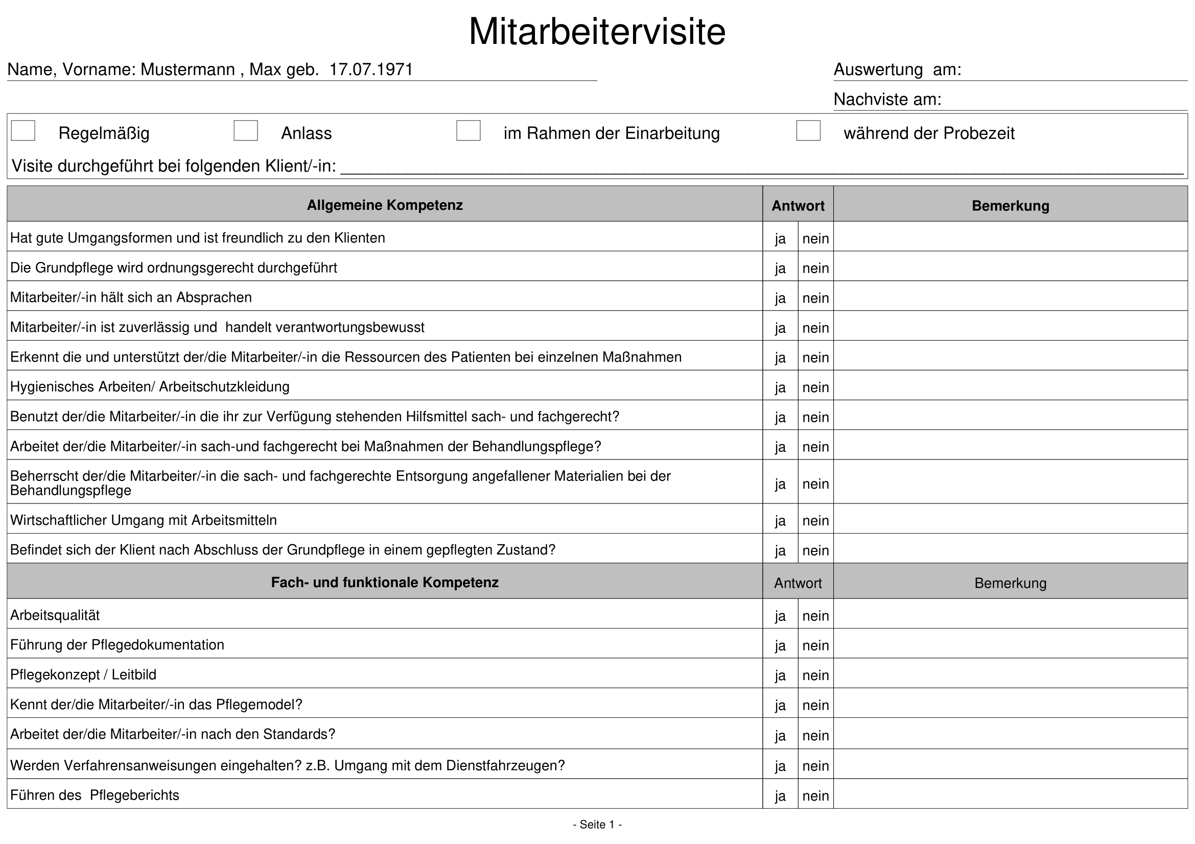 Mitarbeitervisite 