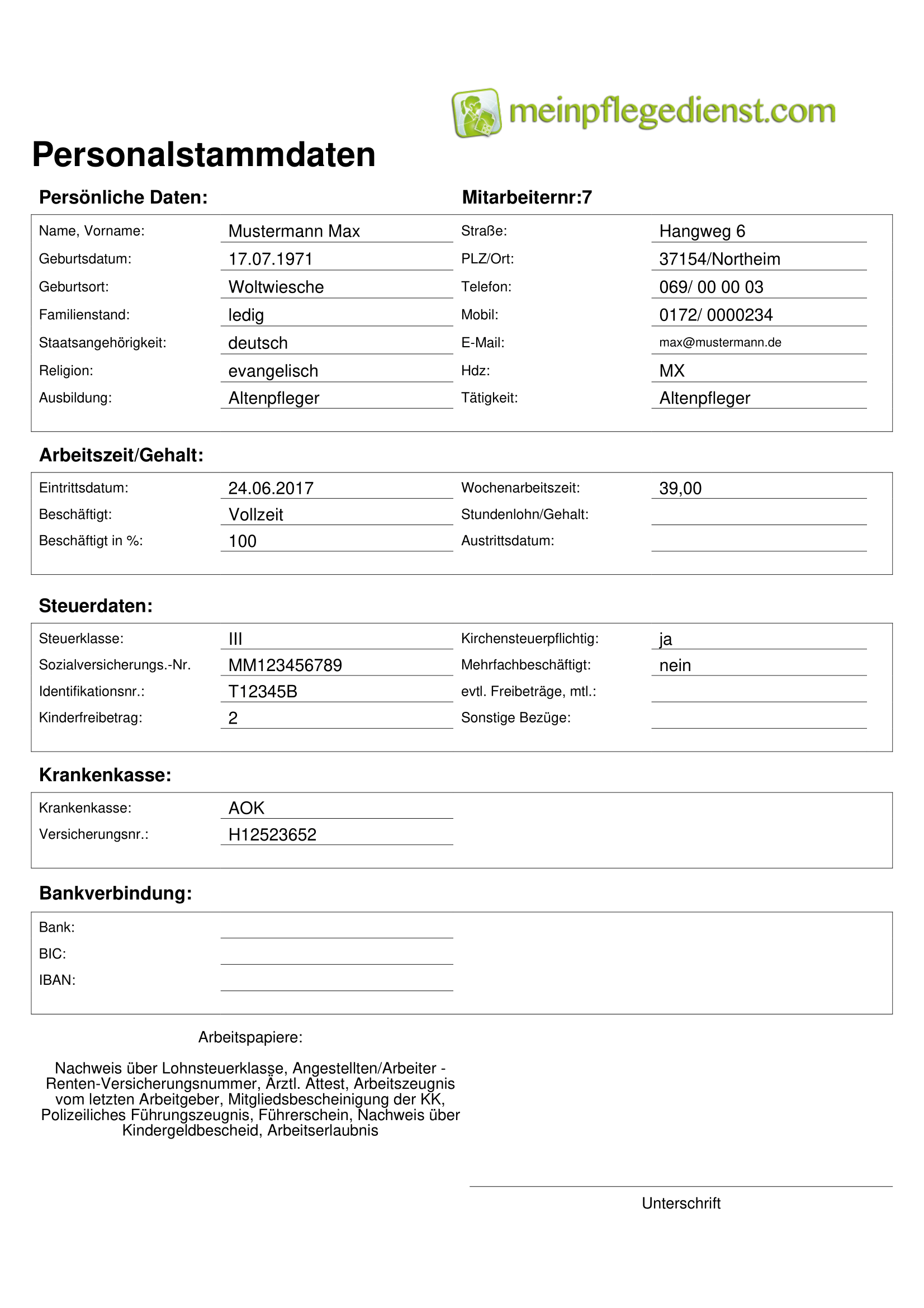 Personalstammdaten